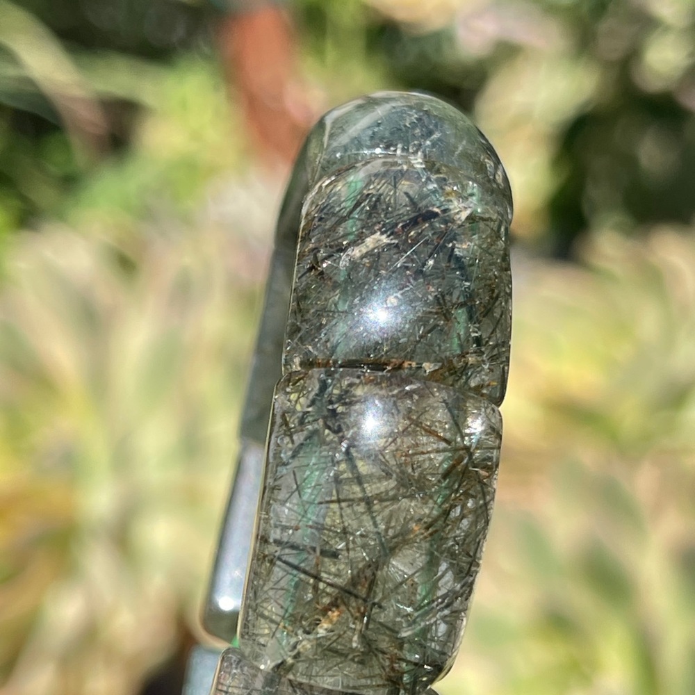 Green Rutilated Quartz Soft Bangle - Picture 7 of 9
